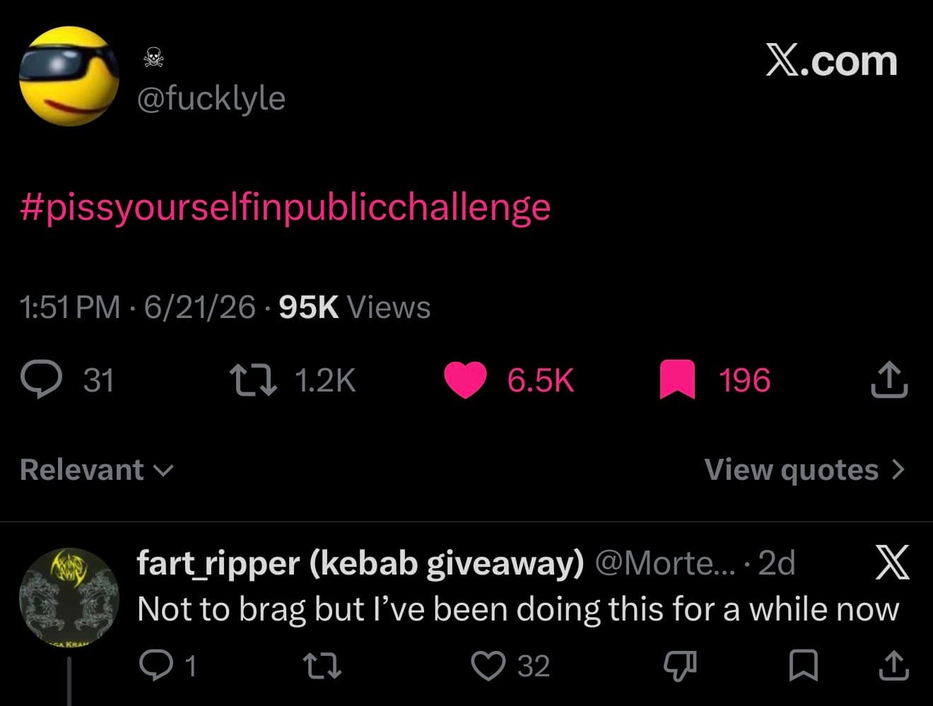 piss yourself in public challenge