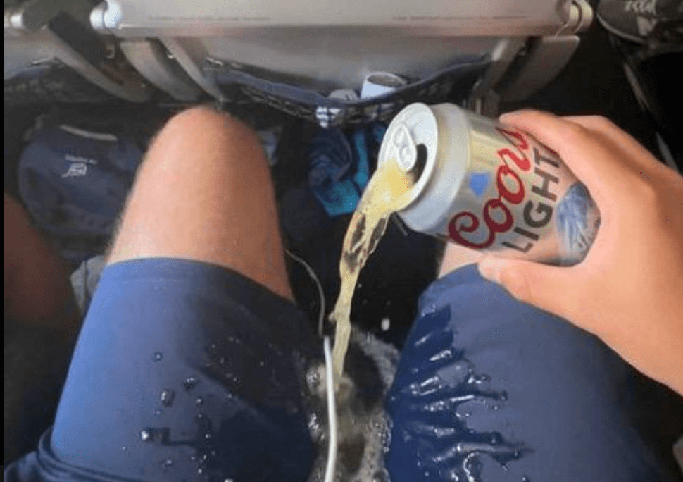 pour a beer on your crotch challenge