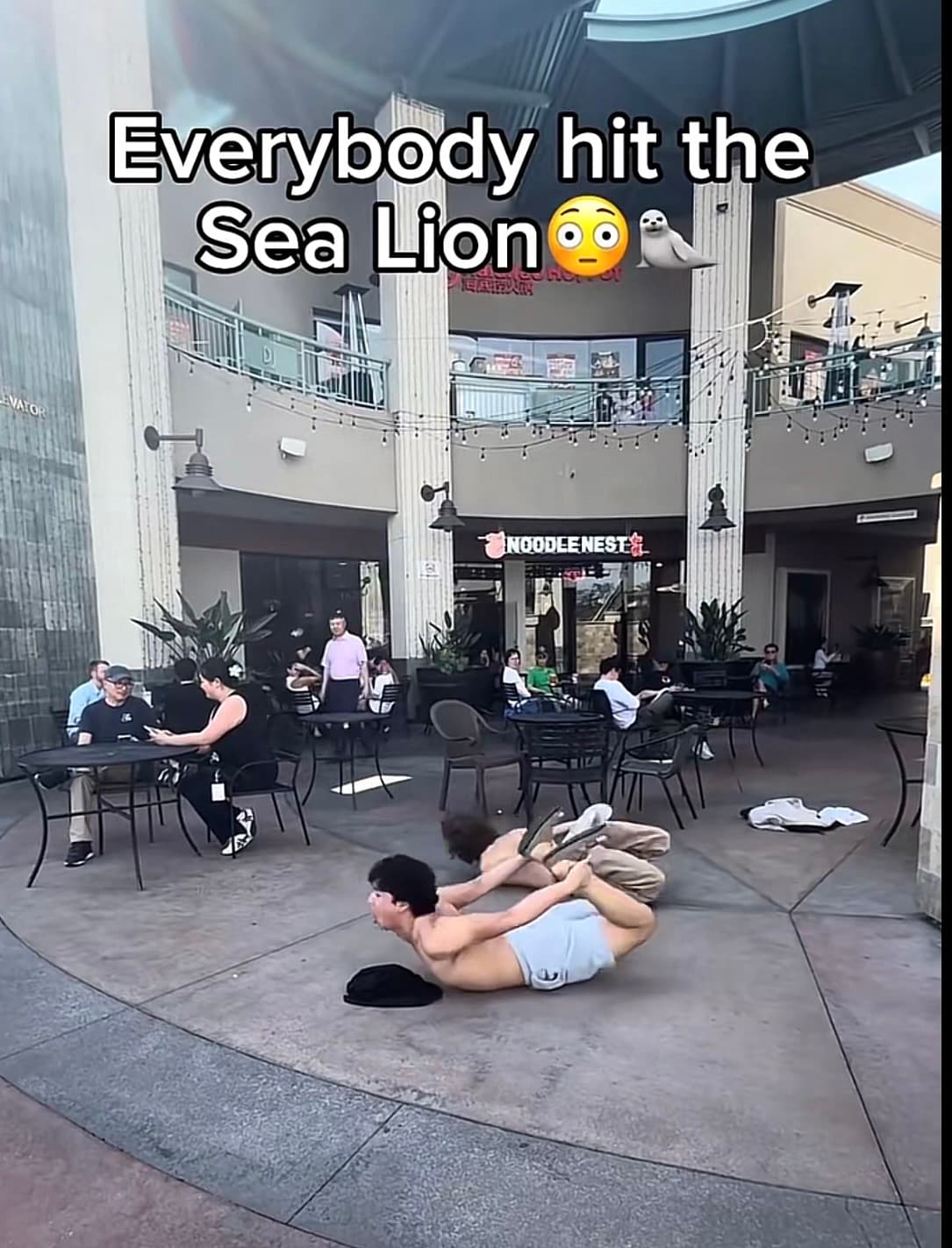 Hitting the sea lion dance in public 