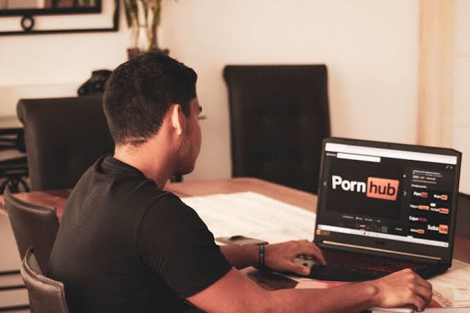 Watching porn in public prank