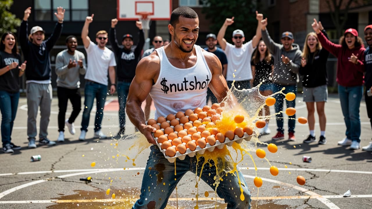 Burst 50 Raw Eggs On Nuts
