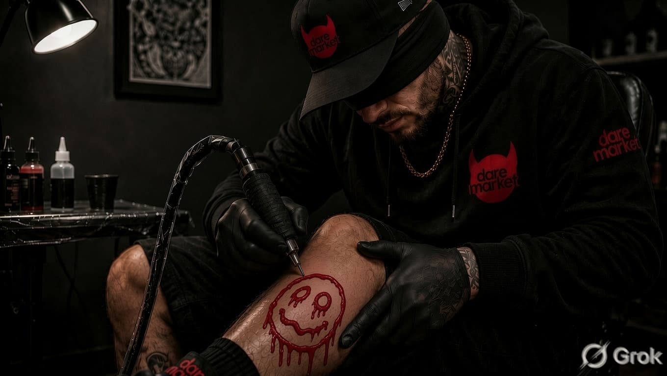 TAT MYSELF BLINDFOLDED