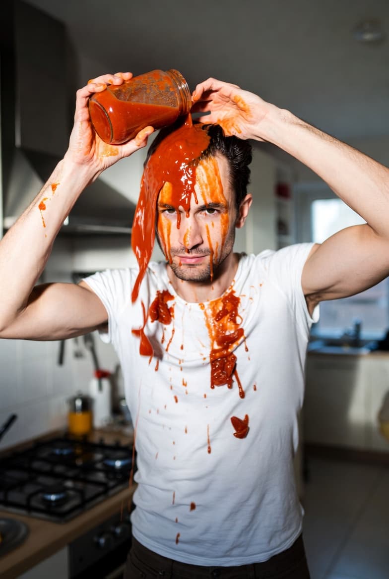 pour a jar of pasta sauce over my head